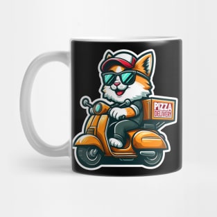 Cool Exotic Shorthair Cat Pizza Delivery Mug